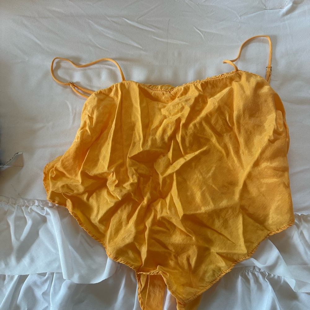 Women's Yellow/Orange Tie Top